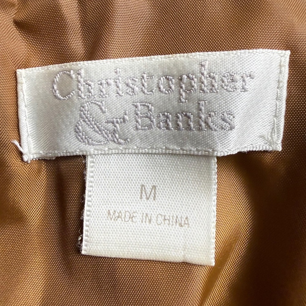 Christopher & Banks Suede Jacket Women Medium Brown Boho Embroidered Zip Up - Picture 6 of 6